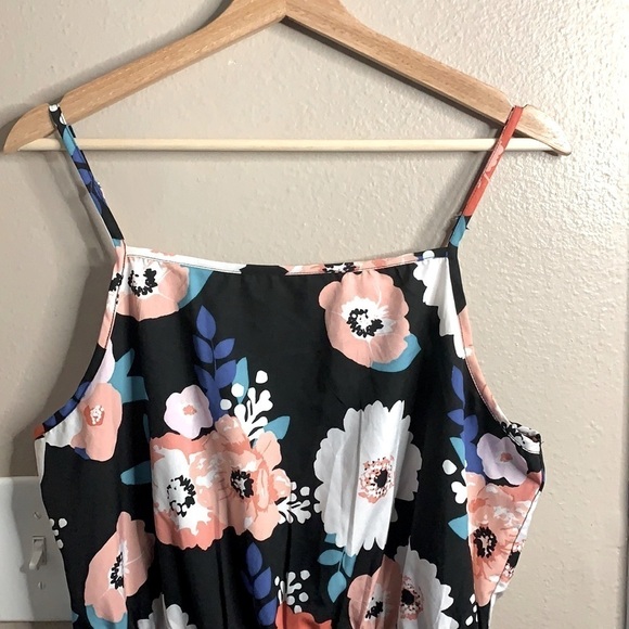 Floral Spaghetti Strap Mini Dress with cutout back - Picture 1 of 7